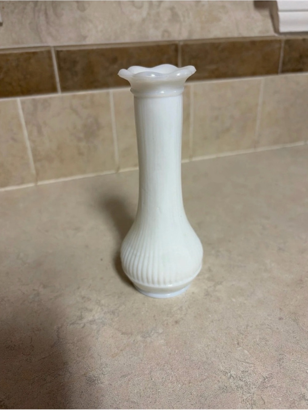 White Glass Bud Vase - Classic Home Accent